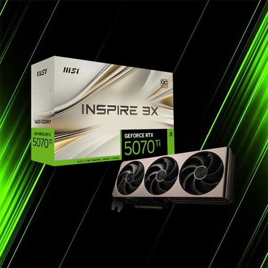 کارت گرافیک ام اس ای RTX 5070 Ti 16GB INSPIRE 3X OC