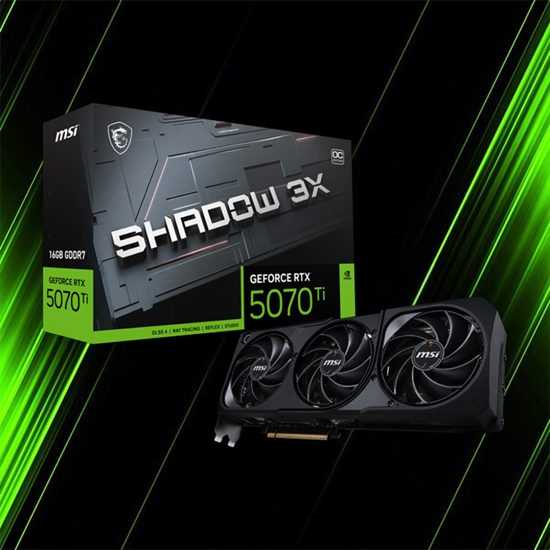 کارت گرافیک ام اس ای RTX 5070 Ti 16GB SHADOW 3X OC